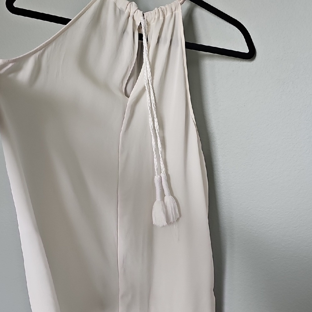 Kobi Halperin Black White Embellished Halter Rope Neck And Tie Tank Top Large - Picture 13 of 13